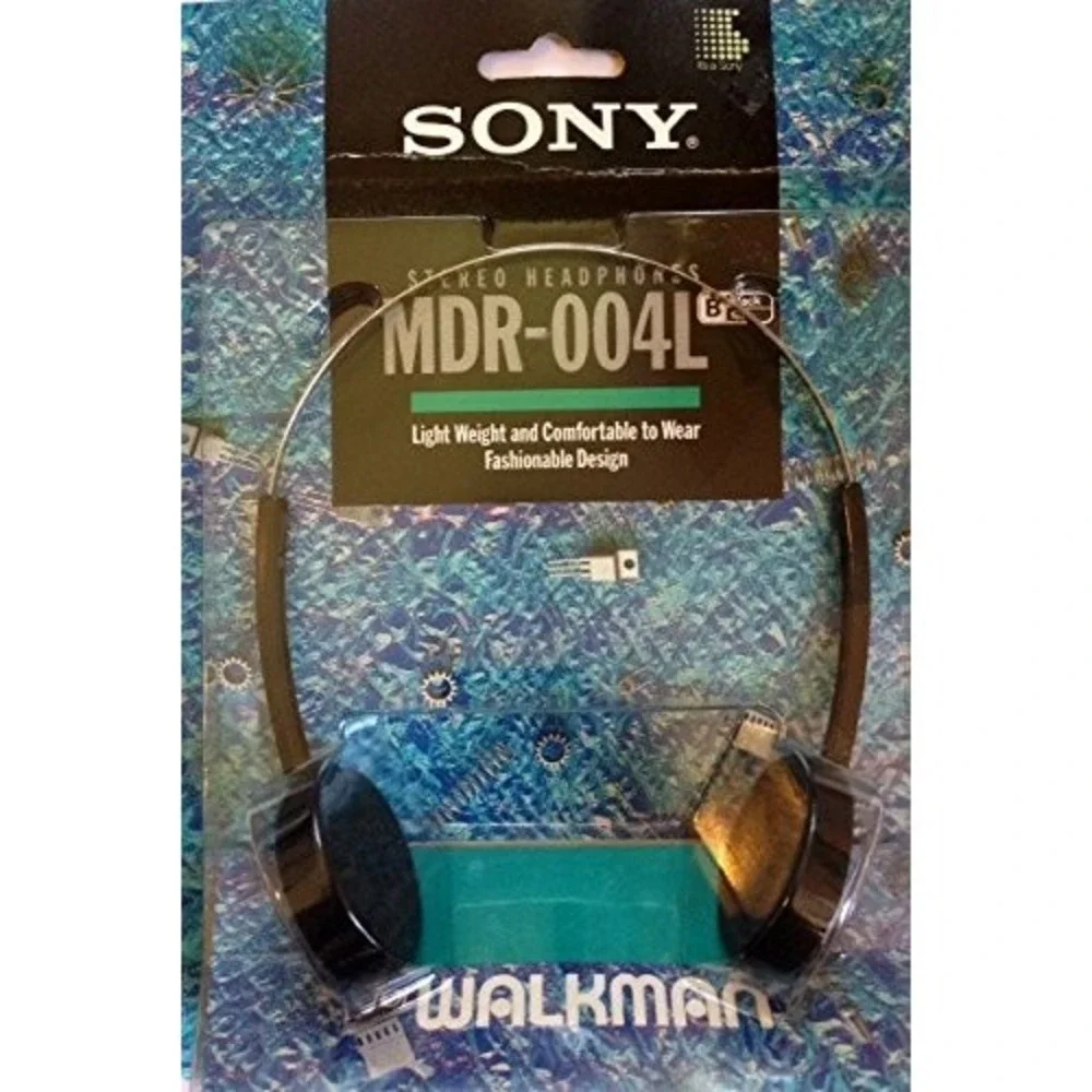 Sony Stereo Headphones MDR-004L Lightweight Adjustable Headband Black Silver